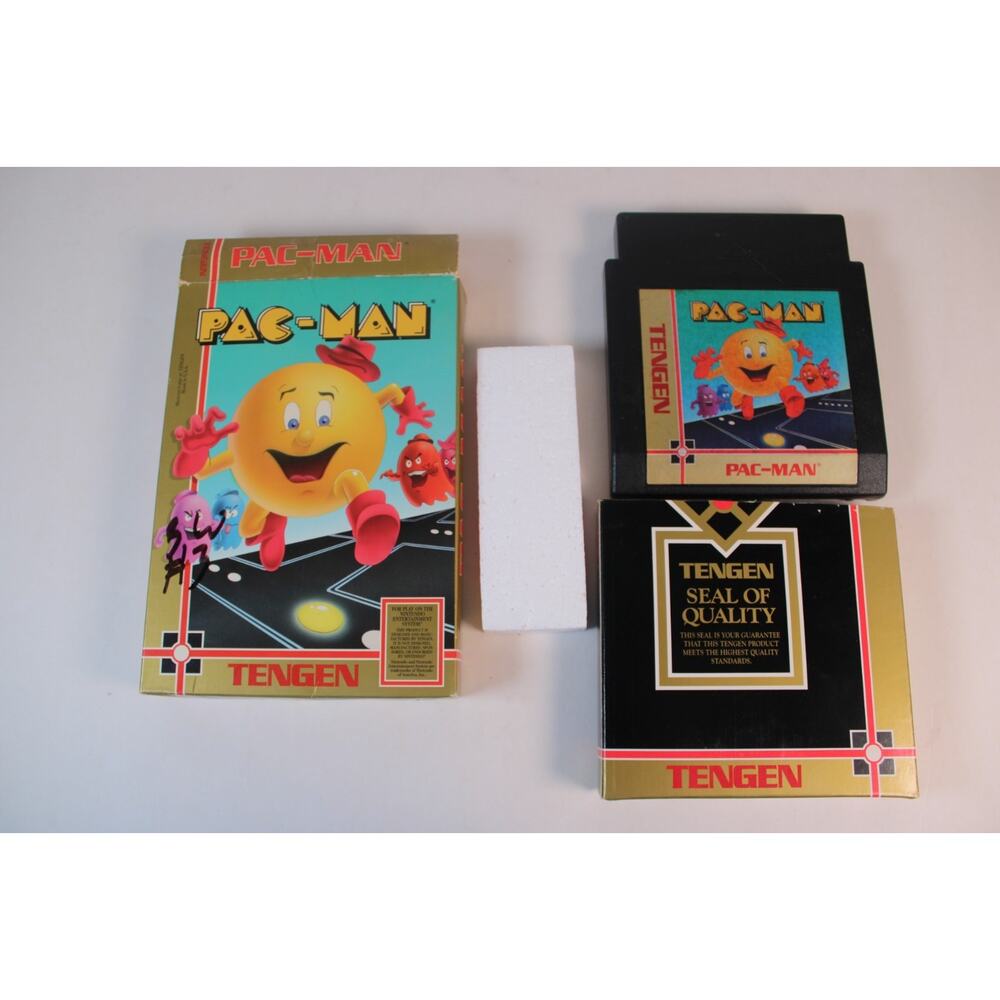 Pac-Man (Nintendo Entertainment System, 1990) Tengen, W/ box, game insert, styro